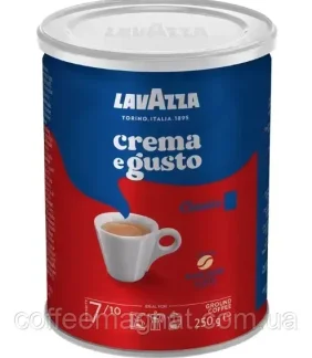 Мелена кава LAVAZZA Crema e Gusto 250грам. Ароматна кава. Робуста Індия, Арабіка Бразилія